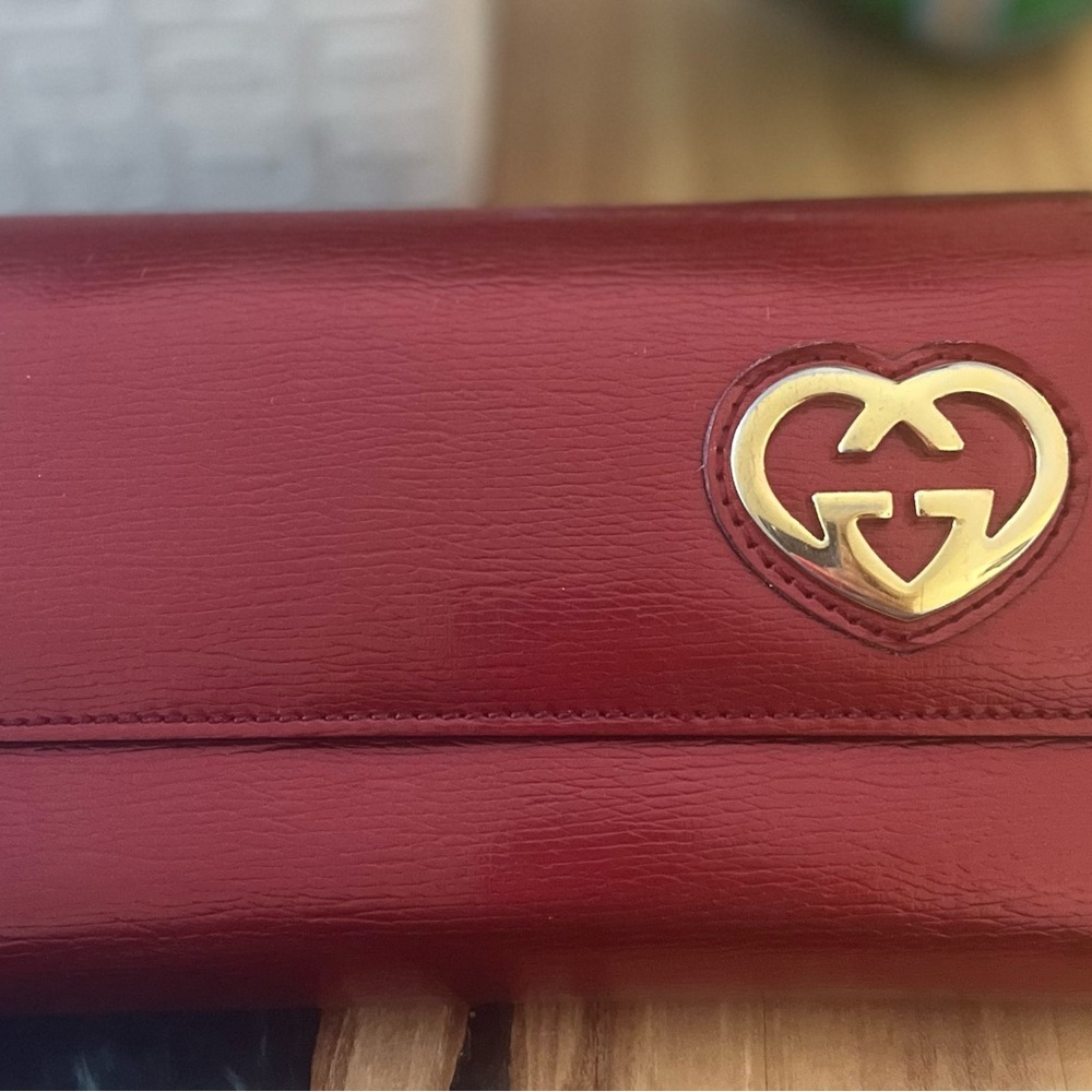 SOLD❤️Gucci Interlocking GG Heart Red Continental Wallet - Picture 11 of 11